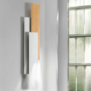 Wood metal wall lamp LED dimmable black detail