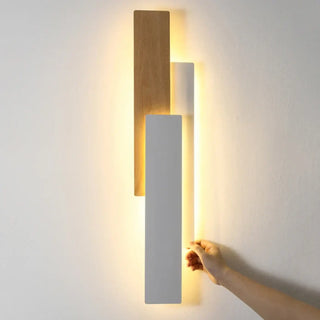 Metal wood wall sconce LED dimmable black 80cm large