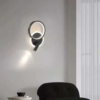black double circle wall sconce G9 18W – modern IP65 3-light