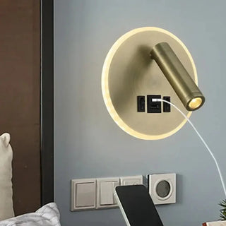 VELENTE circular LED wall light adjustable spot detail