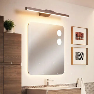 Brown aluminium bathroom wall light LED 18W warm 3000K 40x10cm