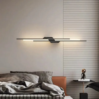 Stairy contemporary wall sconce metallic finish close-up
