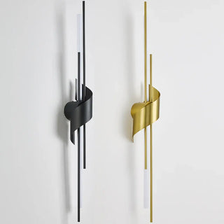 Stairy metallic effect wall light 3/4 angle