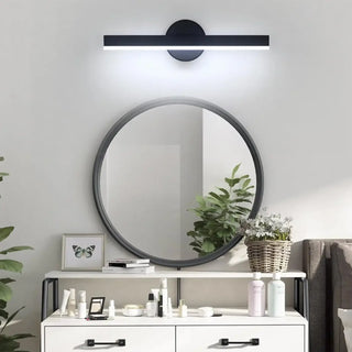 Slim black wall sconce LED minimalist close-up detail