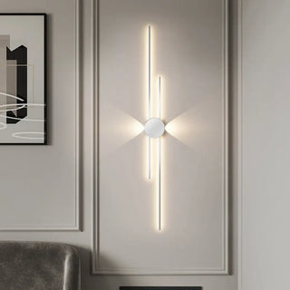 Monochrome graphic wall sconce XL 120cm – front view