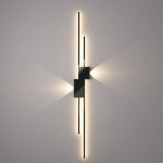 Black and white graphic wall sconce close-up geometric pattern