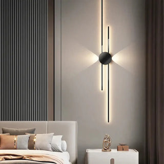 White graphic wall sconce 80cm warm 3000K ambient glow