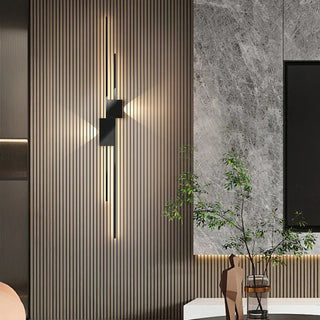 Black graphic LED wall sconce as decorative wall art