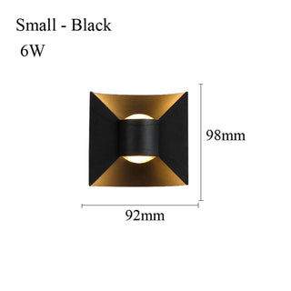 Architectural LED wall sconce black medium 12.7x13.7cm