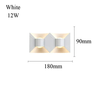 White LED wall sconce architectural shadow effect close