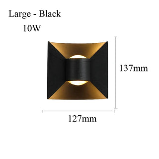 Black architectural wall sconce LED 4 lights installed
