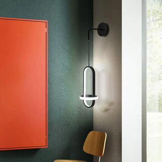 Contemporary pivot wall sconce black gold G4 – side view