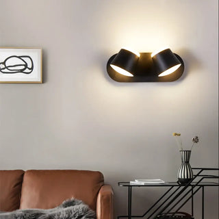 Art Deco double wall sconce black aluminum 8W – detail