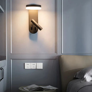 Reading wall sconce LED adjustable light black modern