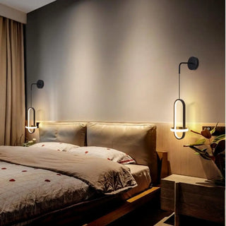 Adjustable reading wall light black gold – installed