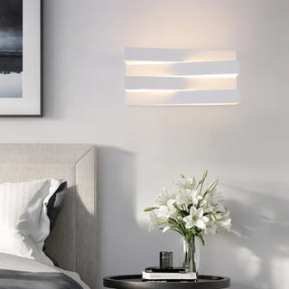 Graphic LED wall sconce black medium 22x10cm modern