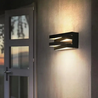 Black graphic wall sconce LED modern acrylic side view