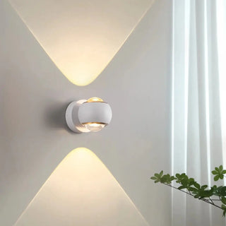 Modern round LED wall sconce white – Ø10cm 12.5cm height IP20