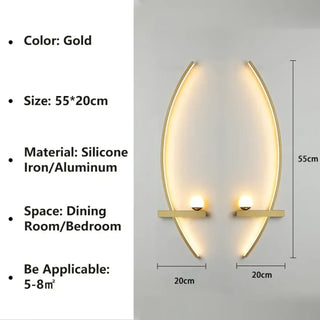 gold organic wall sconce LED – aluminum 55×20cm modern