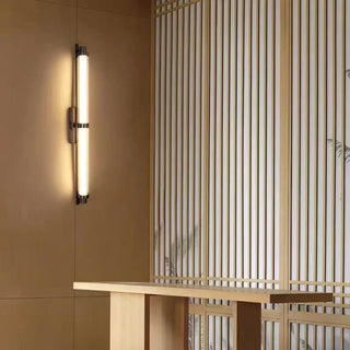 Modern LED wall sconce 20W black acrylic 70x12cm IP65