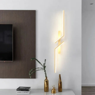 Gold wall sconce curved – ultra-slim 80cm LED fixture