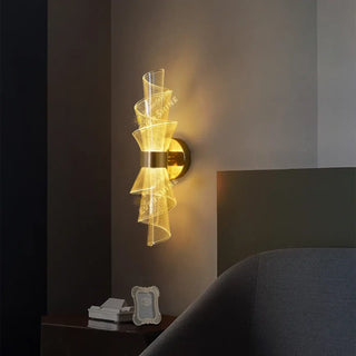 Gold geometric wall lamp G9 – 2-light design 10x40cm
