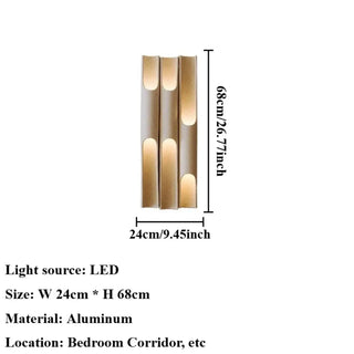 Gold aluminum hallway wall sconce – E14 LED IP20