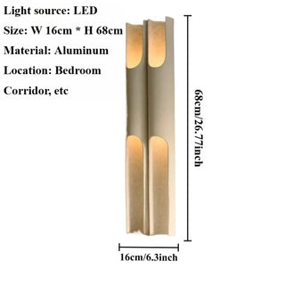 Minimalist gold wall light – E14 LED beige 24×68cm