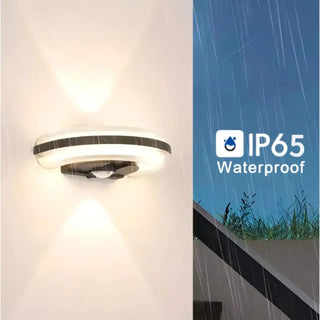LED wall sconce IP65 white motion sensor detail