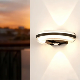 Motion sensor wall light LED IP65 black aluminum
