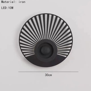 Iron LED wall sconce 10W black modern 30cm round