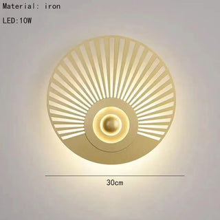 Gold iron wall sconce LED 10W round 3000K modern