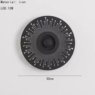 Black iron wall light LED 10W side view 30cm