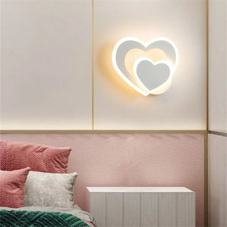 double heart wall sconce white – decorative accent light