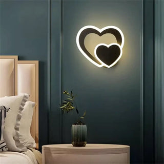 black heart-shaped wall light LED – outdoor modern
