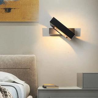 Art deco geometric wall sconce in white – modern side angle