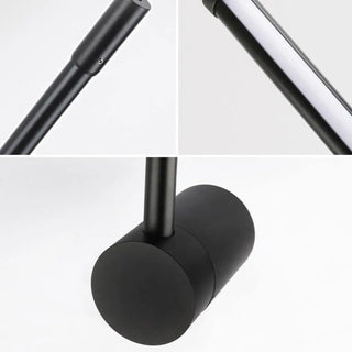Slim black wall light aluminum 60cm side profile view