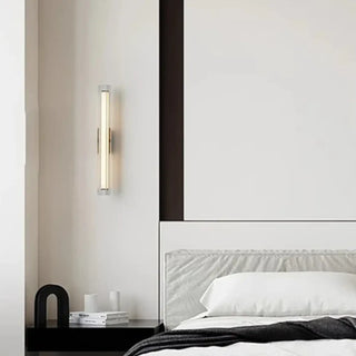 Slim black wall sconce LED small size 30cm metal acrylic