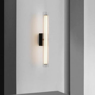 Slim black wall sconce large size 50cm contemporary