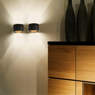 Black white cylinder wall lamp LED minimalist modern