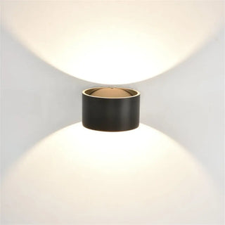 Minimalist wall sconce LED cylinder white detail