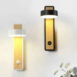 Wood LED wall sconce minimalist white – aluminum 10×27cm