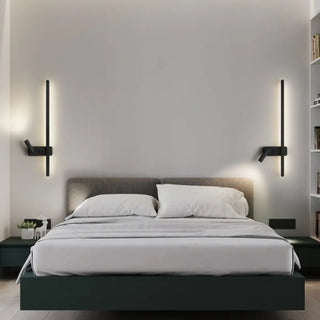 Ultra-slim black LED wall bar sconce close-up – 50cm metal 800g