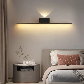 Black LED mirror wall light – acrylic M 55cm top view