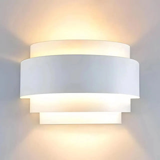 Saliret cylindrical LED wall sconce white up down light – front view