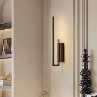 Minimalist black 2-light LED wall sconce 5W – metal 5×40cm modern