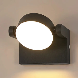 Black IP65 adjustable wall sconce LED – 15.5cm modern outdoor front view