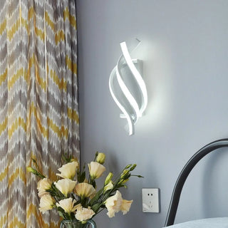 White twisted ribbon wall sconce G4 18W acrylic modern