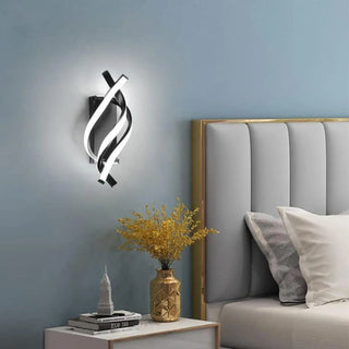 Twisted ribbon wall sconce G4 18W black 11.5x30cm