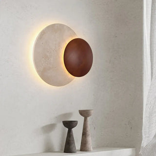 Stone wood wall light G9 dimmable 39cm – side view